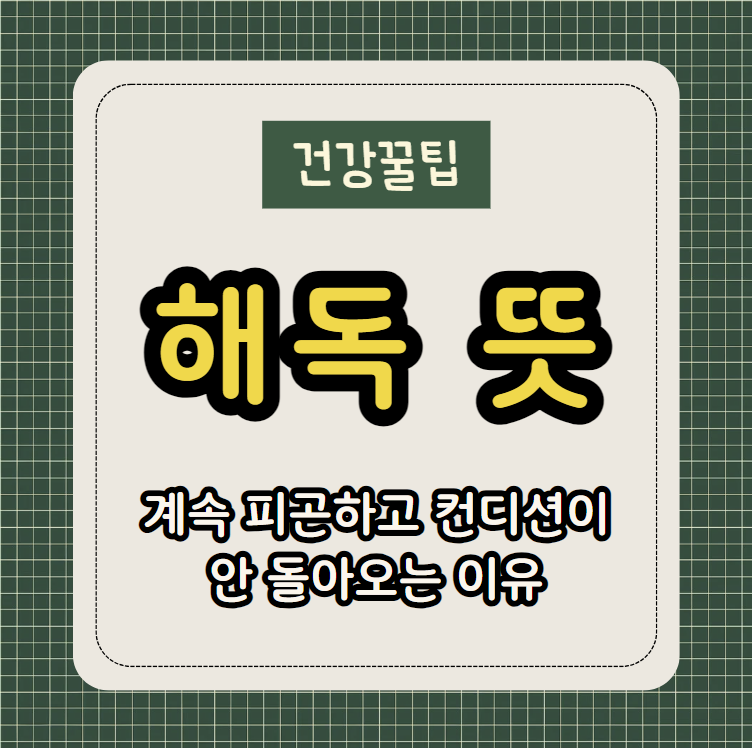 해독 뜻 계속 피곤하다면 '이것'을 의심해보세요