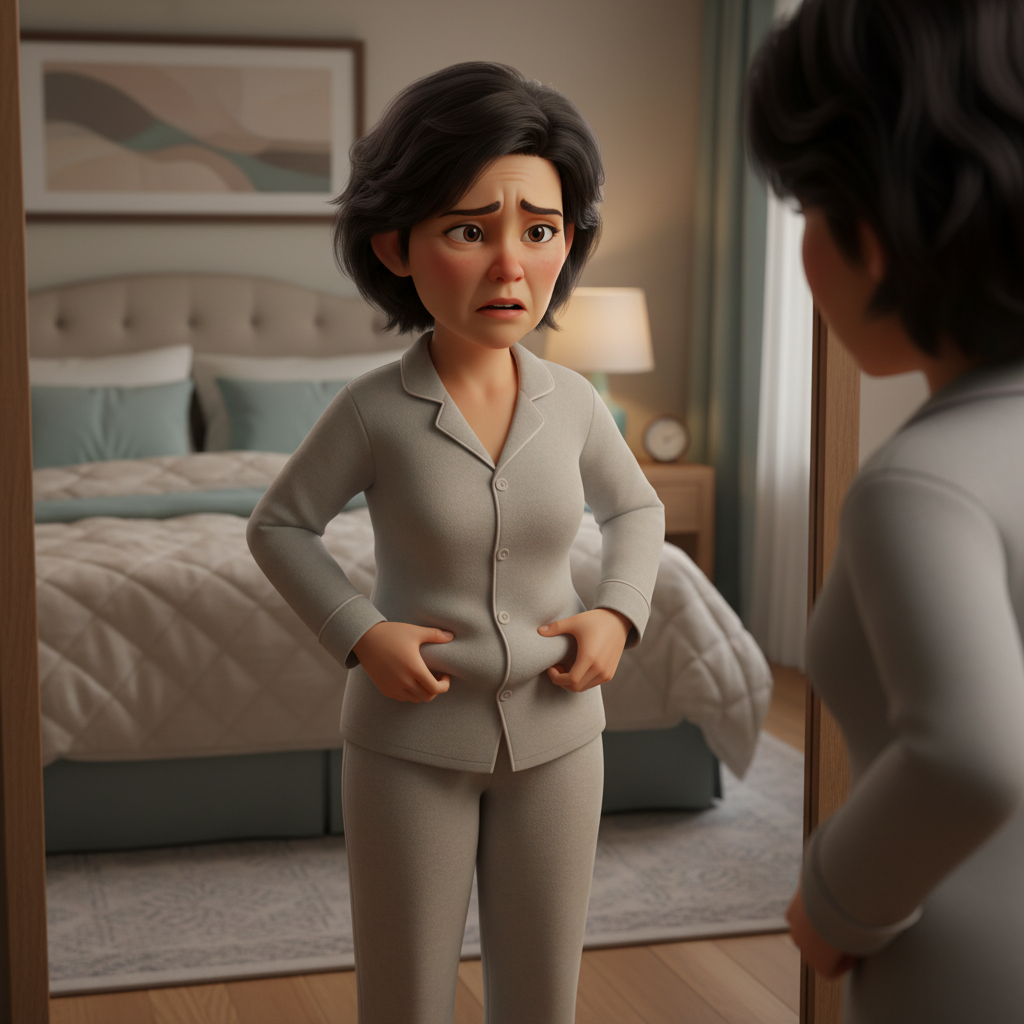 체질 개선 다이어트를 고민하는 중년 여성