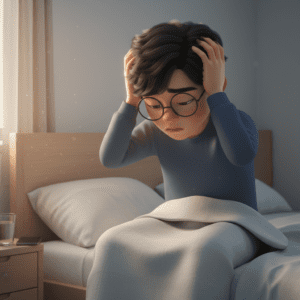 두통 자주 생기는 원인 수면 부족 아침 장면