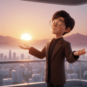 마음의 과부하를 해소하고 맑은 정신으로 활기찬 아침을 맞이하는 모습