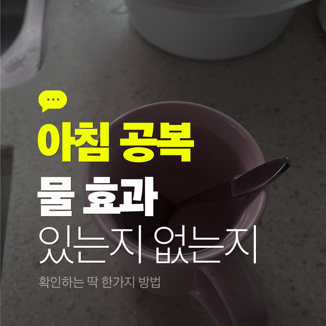아침 공복 물 한 잔의 기적? 내 몸의 대사 스위치를 켜는 법